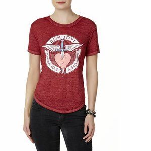 Bon Jovi Logo Burntout metal rock Official T-Shirt L NWT